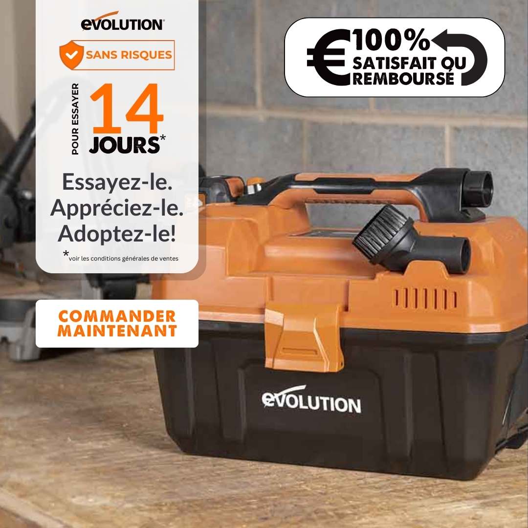 Aspirateur sans fil 11L Evolution R11VAC-Li pour déchets secs et humides sans batterie ni chargeur