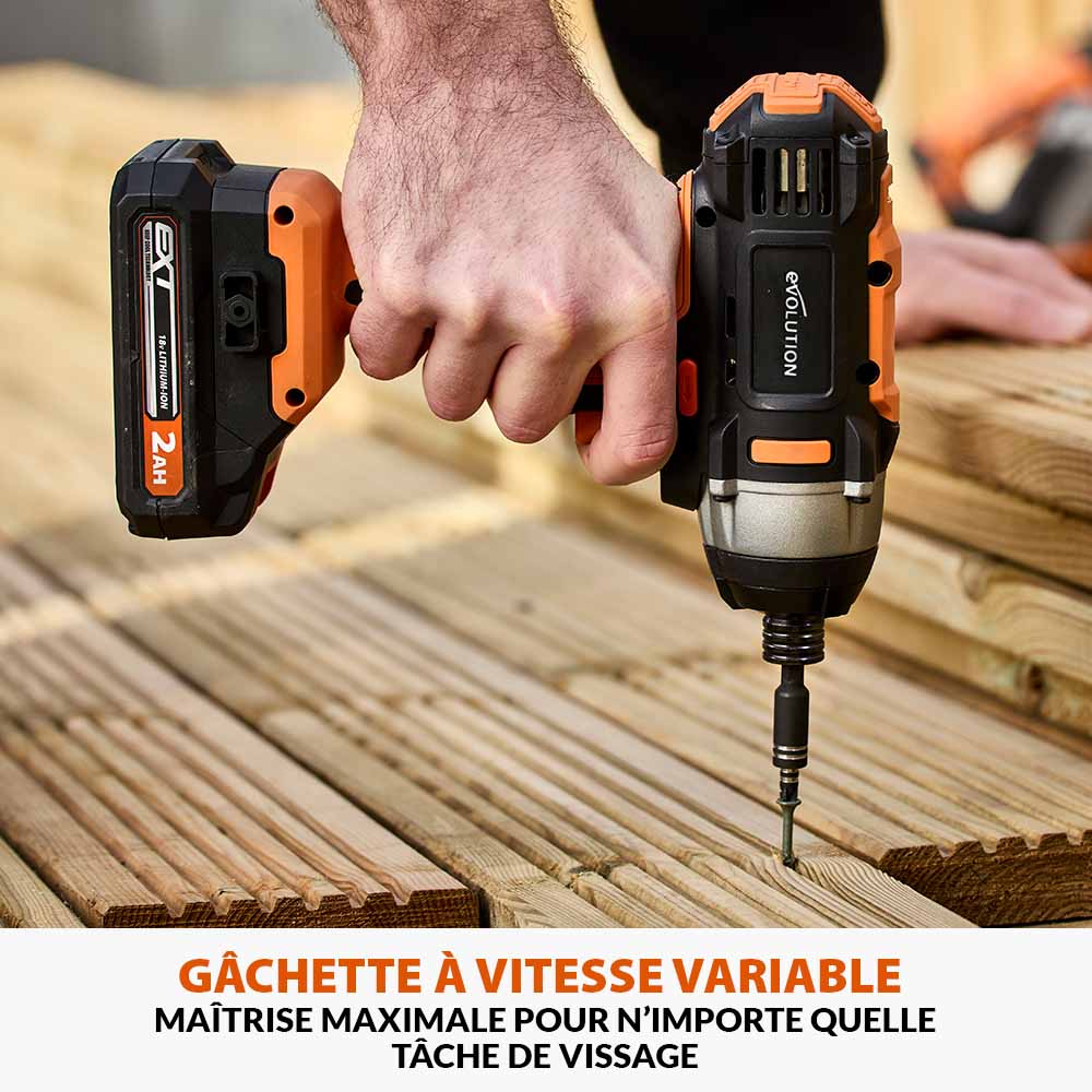 Pack Evolution : Perceuse-visseuse R13CMB-Li + Visseuse à chocs R180IDR-Li avec 2x batteries 2ah chargeur