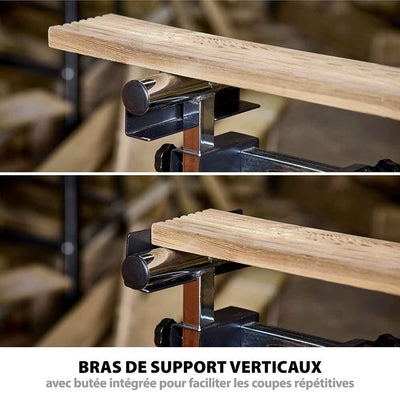 Support universel PLUS Evolution pour scie à onglet avec pieds télescopiques