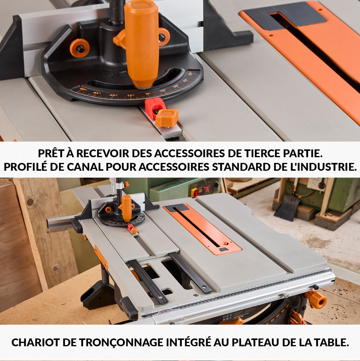 Pack Evolution : Scie sur table Evolution R255TBL 255mm 1650W avec lame multi-matériaux TCT + lame bois supplémentaire