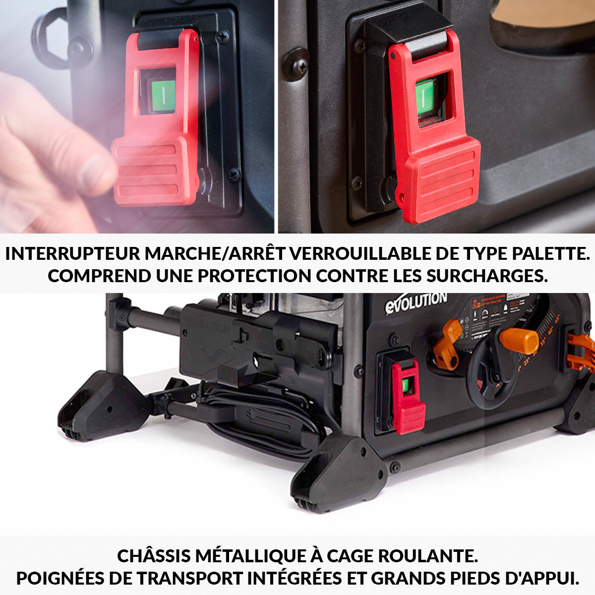 Pack Evolution : Scie sur table Evolution R255TBL 255mm 1650W avec lame multi-matériaux TCT + lame bois supplémentaire