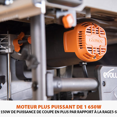Pack Evolution : Scie sur table Evolution R255TBL 255mm 1650W avec lame multi-matériaux TCT + lame bois supplémentaire