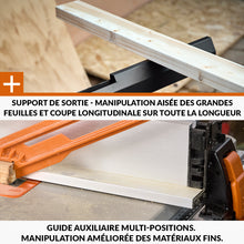 Pack Evolution : Scie sur table Evolution R255TBL+ 255mm 1800W avec lame multi-matériaux TCT + lame expert bois supplémentaire