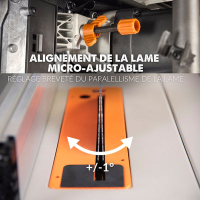 Pack Evolution : Scie sur table Evolution R255TBL+ PRO 255mm 1800W avec lame multi-matériaux TCT