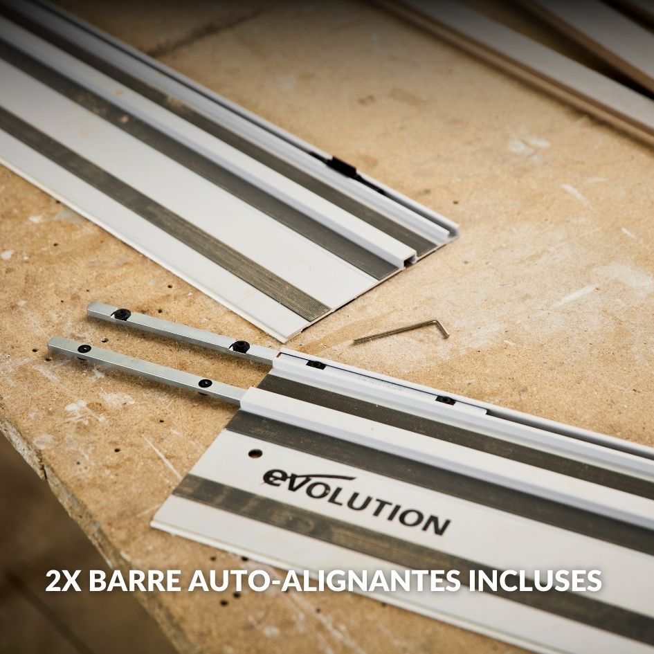 Pack Evolution : Scie circulaire sans fil 185mm Evolution R185CCSX-Li avec batterie 4Ah et chargeur + guide de coupe 2.8m ST2800-G2