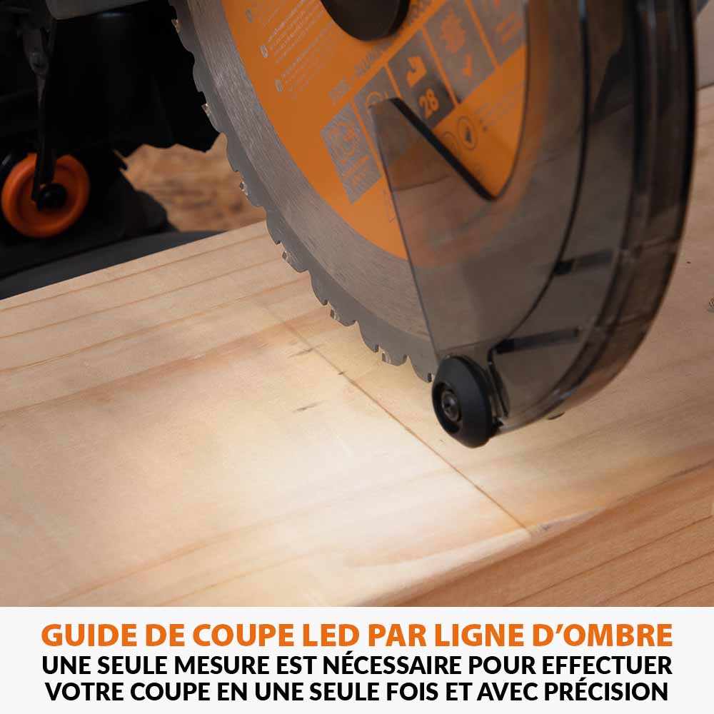 Scie à onglet de 255mm sans fil double biseau R255SMS-DB-Li avec lame multi-matériaux TCT et batteries 5Ah avec double chargeur