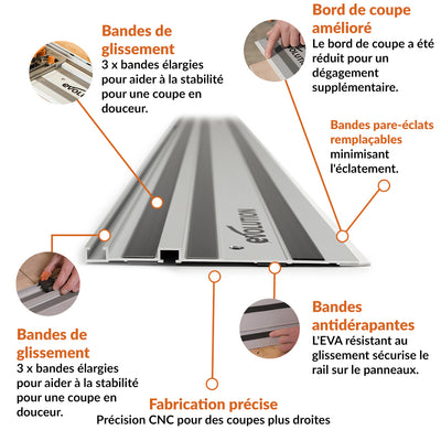 Pack Evolution : Guide de coupe universel 2,8m Evolution ST2800-G2 pour scie circulaire avec accessoires