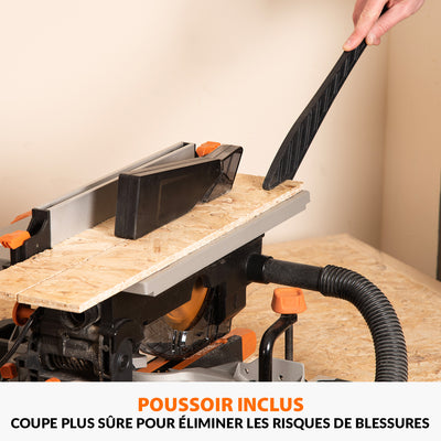 Scie à onglet avec table 210mm Evolution R210MTS-G2 210mm avec Lame multi-matériaux TCT (GRADE B)