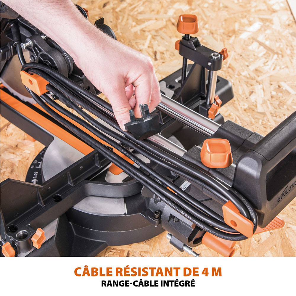 Pack Evolution : Scie à onglet de 255mm double biseau R255SMS-DB+ avec lame multi-matériaux TCT + lame expert bois supplémentaire