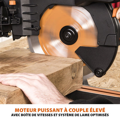 Pack Evolution : Scie à onglet de 255mm double biseau R255SMS-DB+ avec lame multi-matériaux TCT + lame expert bois supplémentaire