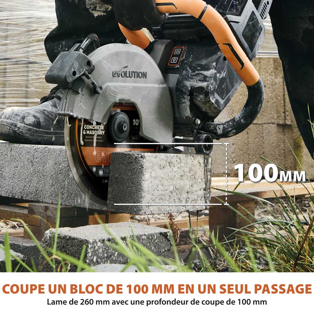 Scie à béton sans fil R260DCT-Li 260 mm avec lame diamant à trait fin EVOMAX (outil nu)