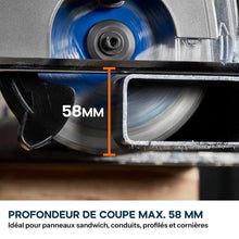 Pack Evolution : Scie circulaire sans fil 165mm Evolution S165CCS-Li à métaux avec batterie 5Ah et chargeur + guide de coupe 2.8m ST2800-G2
