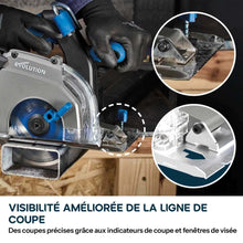 Pack Evolution : Scie circulaire sans fil 165mm Evolution S165CCS-Li à métaux avec batterie 5Ah et chargeur + guide de coupe 2.8m ST2800-G2