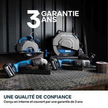 Pack Evolution : Scie à tronçonner sans fil de 355mm Evolution S355CPS-Li pour la coupe du métal avec batteries 8Ah et double chargeur + Support mobile pliable tout-terrain à vérin