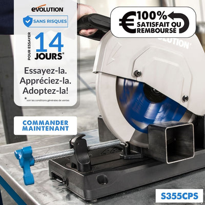 Scie à tronçonner 355mm Evolution S355CPS pour la découpe du métal
