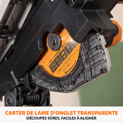 Scie à onglet avec table 210mm Evolution R210MTS-G2 210mm avec Lame multi-matériaux TCT (GRADE B)