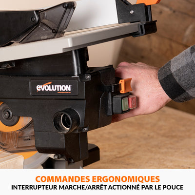Scie à onglet avec table 210mm Evolution R210MTS-G2 210mm avec Lame multi-matériaux TCT (GRADE B)