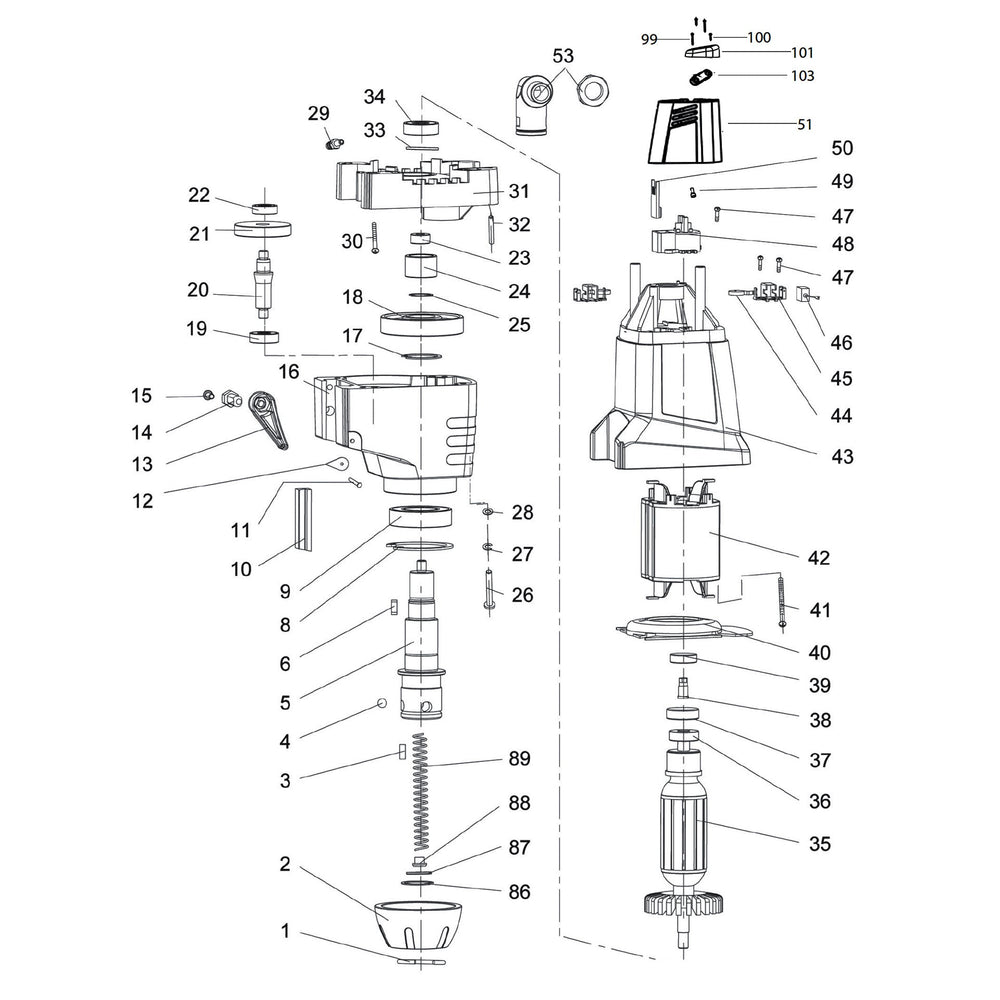 Evolution EVOMAG42 Perceuse magnétique - Pièces détachées (Boîtier moteur)