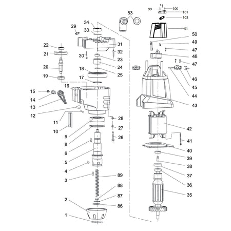 Evolution EVOMAG42 Perceuse magnétique - Pièces détachées (Boîtier moteur)