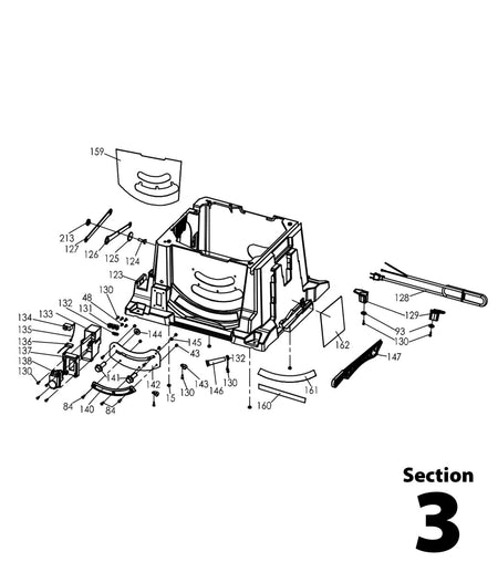 Evolution RAGE5-S Scie sur table - Pièces détachées Section 3 (Boîtier moteur)