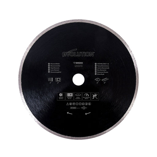 Disque diamant 255mm alésage 25,4mm Evolution pour Scie à onglet et Scie sur table
