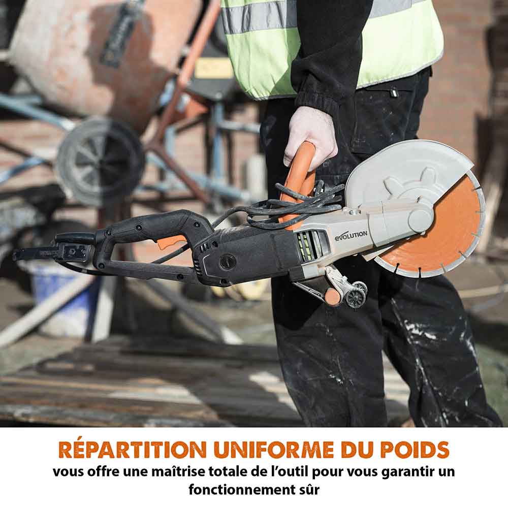 Scie à béton électrique 255mm Evolution R255DCT avec lame diamant premium