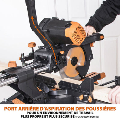 Pack Evolution : Scie à onglet électrique double biseau R255SMS-DB+ avec lame multi-matériaux TCT de 255mm + Support
