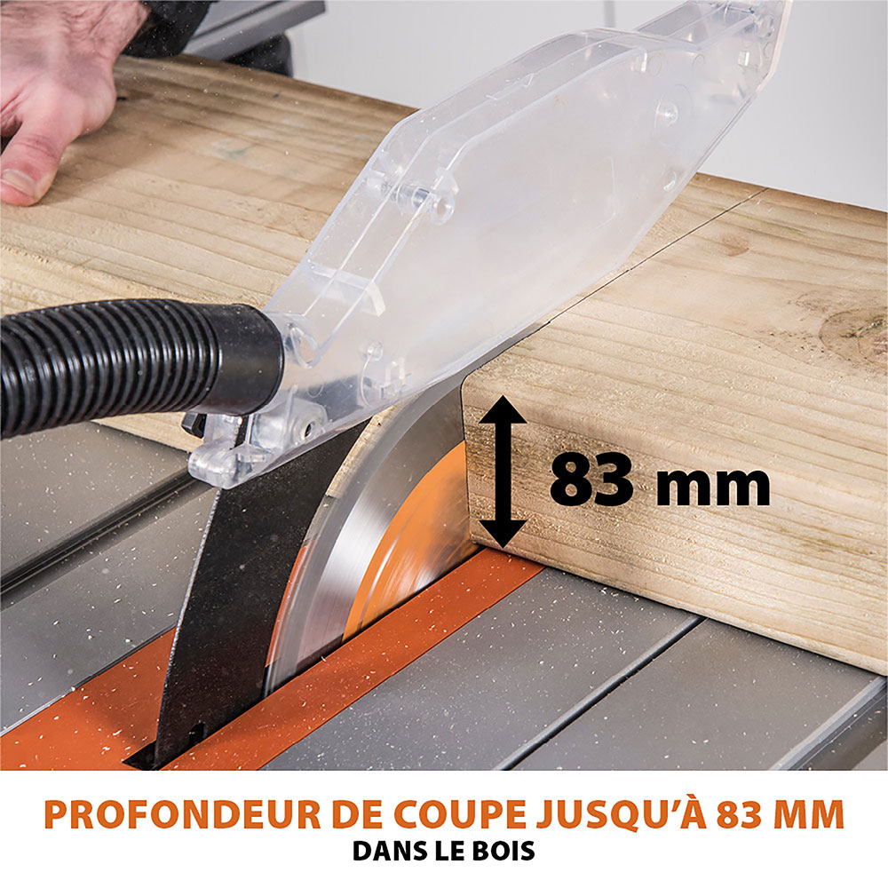 Scie sur table 255mm Evolution RAGE5-S avec Lame multi-matériaux TCT