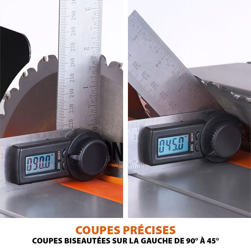 Scie sur table 255mm Evolution RAGE5-S avec Lame multi-matériaux TCT