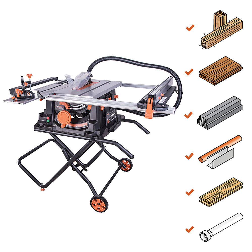 Scie sur table 255mm Evolution RAGE5-S avec Lame multi-matériaux TCT