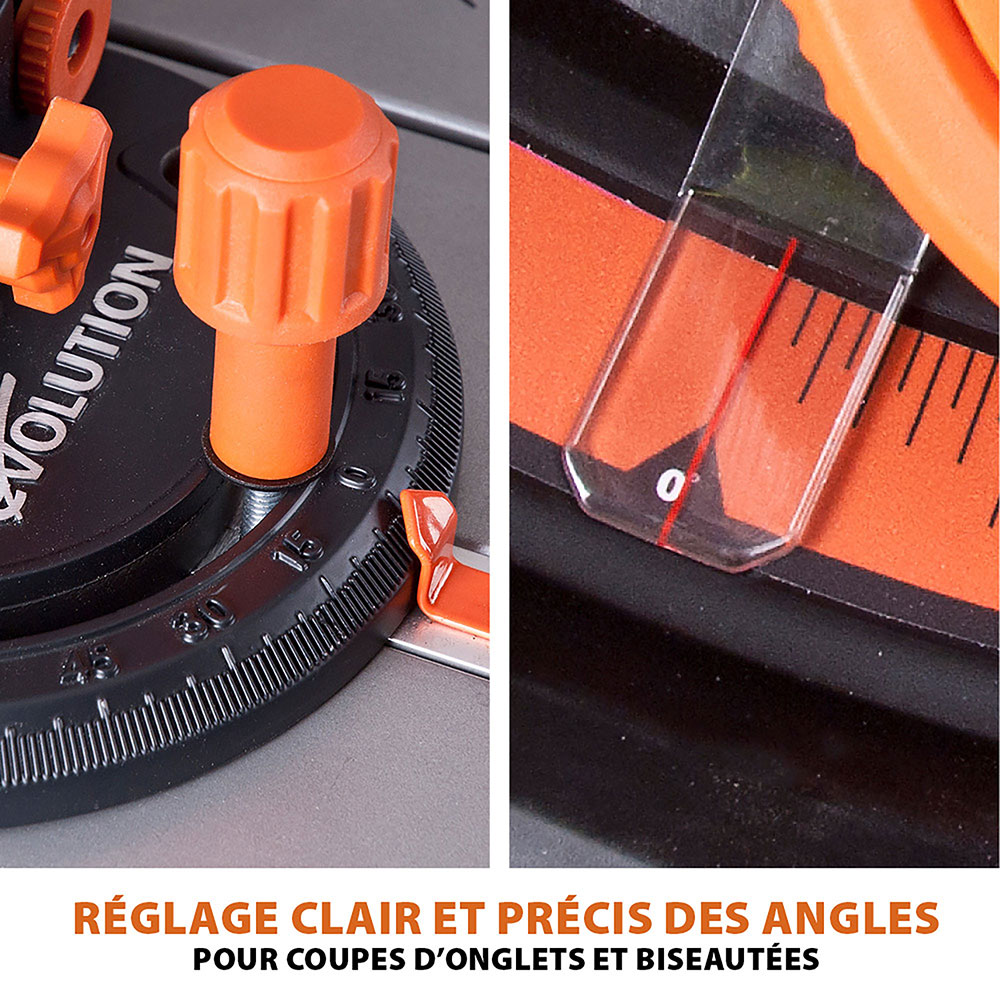 Scie sur table 255mm Evolution RAGE5-S avec Lame multi-matériaux TCT