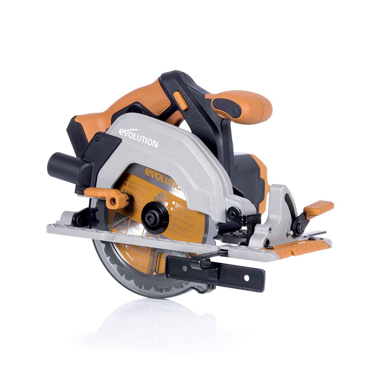 Scie circulaire sans fil 165mm Evolution R165CCS-Li avec Lame multi-matériaux TCT avec batterie 4Ah et chargeur