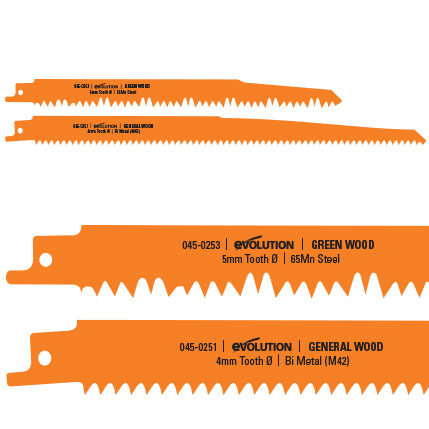 Kit de 2 lames à bois Evolution pour Scie sabre